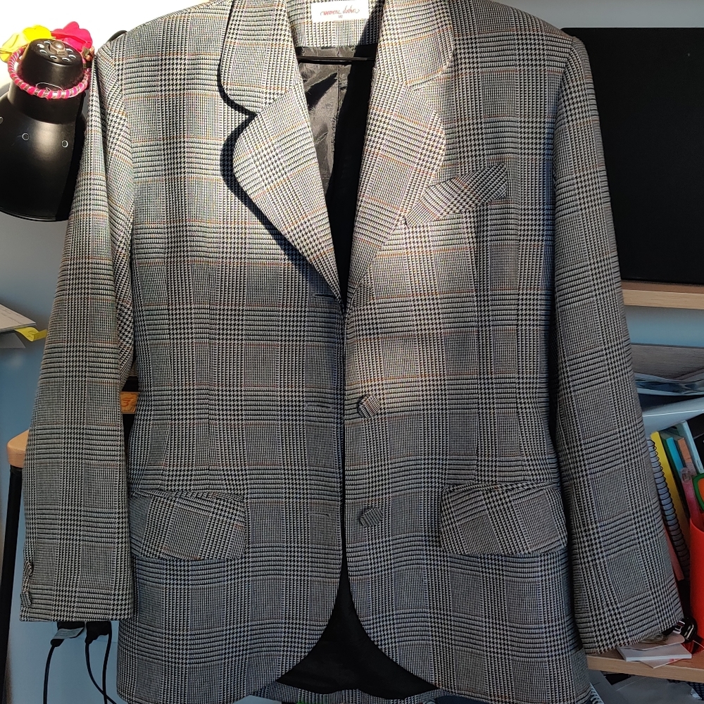 🍁Host PICK🍁VINTAGE Houndstooth 80s blazer - Picture 5 of 9